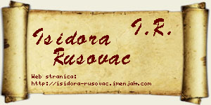 Isidora Rusovac vizit kartica